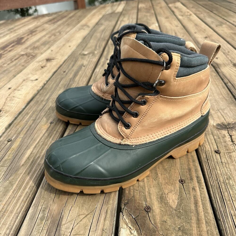 Lands End Thinsulate Thermal Insulation Brown Duck Boots Mens's 12 EEE
